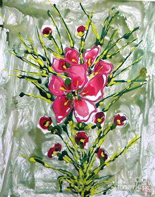 Patriotic Signs - Zenmoksha Flowers by Baljit Chadha