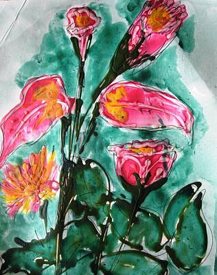 Sunflowers Mixed Media - Zenmoksha Flowers by Baljit Chadha