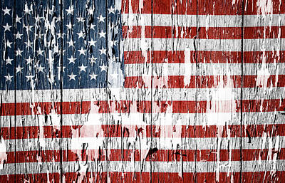 Landmarks Royalty-Free and Rights-Managed Images - American flag grunge effect by Les Cunliffe
