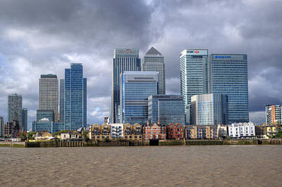 London Skyline Royalty Free Images - Canary Wharf Royalty-Free Image by Chris Day