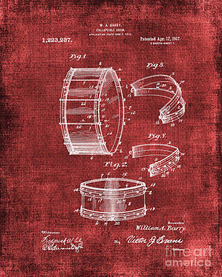 Gary Grayson Pop Art - Collapsible Drum Patent 008 by Edit Voros