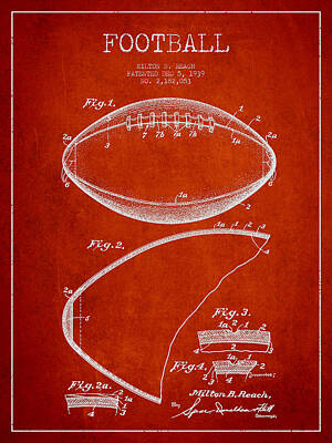 Football Digital Art Royalty Free Images - Football Patent Drawing from 1939 Royalty-Free Image by Aged Pixel