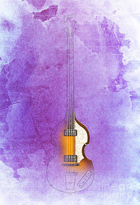 Musicians Digital Art Royalty Free Images - Hofner Bass - Paul McCartney Bass Royalty-Free Image by Drawspots Illustrations