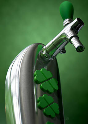 Beer Royalty-Free and Rights-Managed Images - Irish Beer Tap by Allan Swart