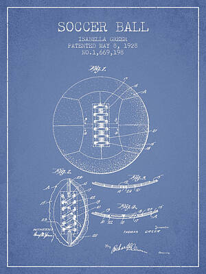 Sports Royalty-Free and Rights-Managed Images - Soccer Ball Patent from 1928 by Aged Pixel