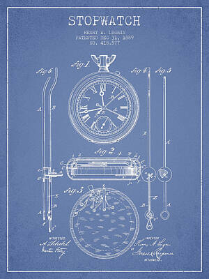 Ingredients Rights Managed Images - Stopwatch Patent Drawing From 1889 Royalty-Free Image by Aged Pixel