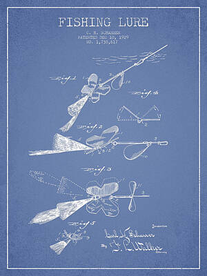 Mans Best Friend Rights Managed Images - Vintage Fishing Lure Patent Drawing from 1929 Royalty-Free Image by Aged Pixel