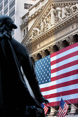 Politicians Photos - Wall Street Flag by Brian Jannsen