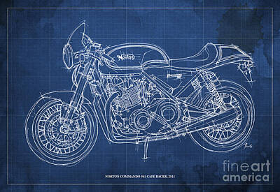 Kitchen Food And Drink Signs - Norton Commando 961 Cafe Racer 2011 by Drawspots Illustrations