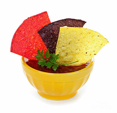 Western Buffalo Royalty Free Images - Tortilla chips and salsa 4 Royalty-Free Image by Elena Elisseeva