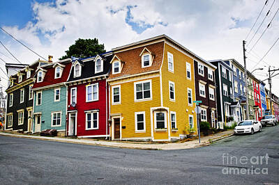 City Scenes Photos - Colorful houses in St. Johns Newfoundland 2 by Elena Elisseeva
