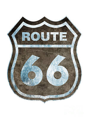 Digital Art - Historical Route 66 sign illustration by Indian Summer
