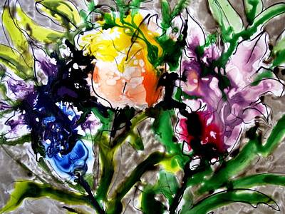 Sunflowers Mixed Media - Heavenly Flowers by Baljit Chadha