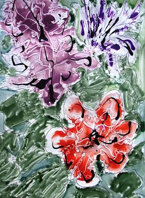 Floral Mixed Media - Heavenly Flowers by Baljit Chadha