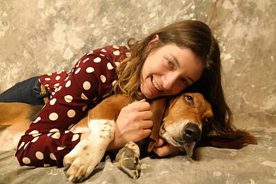 Birds Royalty-Free and Rights-Managed Images - A girl and her dog  by Jeff Swan