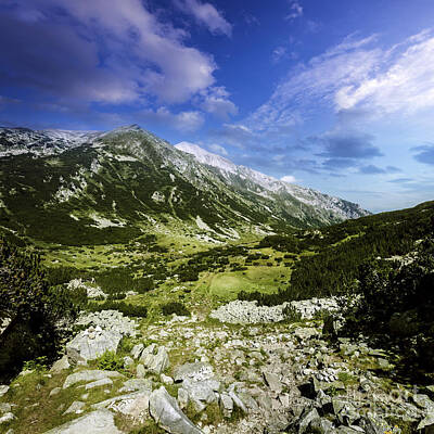 Mountain Royalty-Free and Rights-Managed Images - A Green Valley Through Pirin Mountains by Evgeny Kuklev