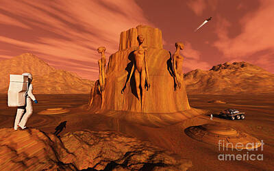 Landscapes Digital Art - A Team Of Explorers From Earth by Mark Stevenson