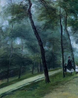 Impressionism Paintings - A Walk in the Woods by Celestial Images