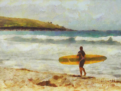 Beach Royalty Free Images - About to surf Royalty-Free Image by Pixel Chimp