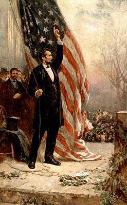 Politicians Digital Art - Abraham Lincoln Raising The Flag by Ferris