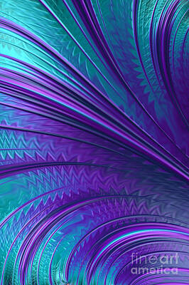 Fantasy Digital Art - Abstract in Blue and Purple by John Edwards