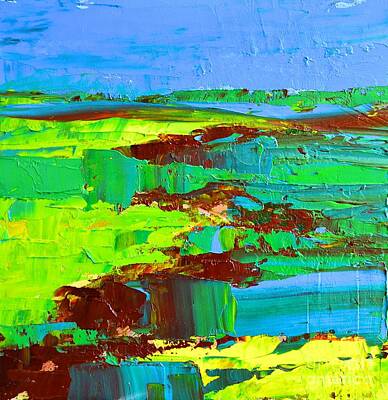 Abstract Landscape Paintings - Abstract Landscape No 10 by Patricia Awapara