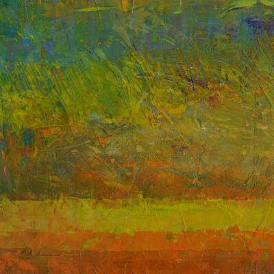 Abstract Landscape Paintings - Abstract Landscape Series - Golden Dawn by Michelle Calkins