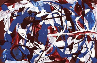 Painting Rights Managed Images - Abstract Red White and Blue Royalty-Free Image by Jamie Frier