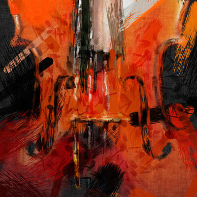 Music Digital Art - Abstract Violin by David G Paul