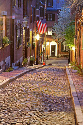 Floral Photos - Acorn Street of Beacon Hill by Juergen Roth