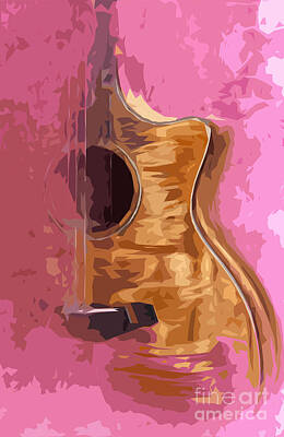Musician Digital Art - Acoustic Guitar 2 by Drawspots Illustrations
