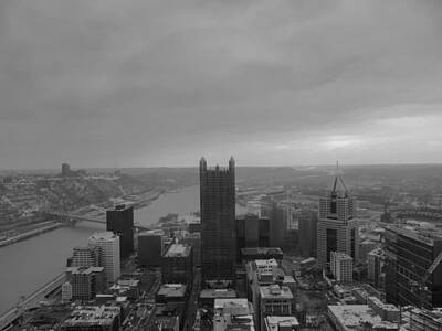 City Scenes Royalty-Free and Rights-Managed Images - Aerial view of Pittsburgh by Cityscape Photography