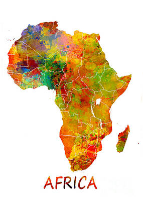 Parks Rights Managed Images - Africa map colored Royalty-Free Image by Justyna Jaszke JBJart