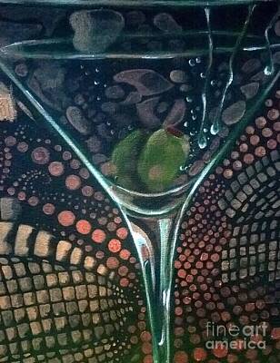Martini Paintings - After Five Martini Glass by Rhonda Falls