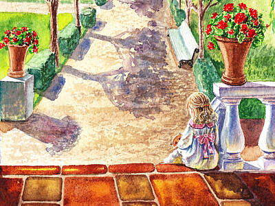 Target Threshold Watercolor - After The Nap by Irina Sztukowski