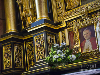 Typographic World - Altar with Pope John Paul II by Brenda Kean