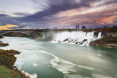 Landmarks Royalty Free Images - American Falls And Niagara River Royalty-Free Image by Ken Gillespie