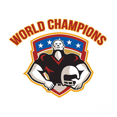 Football Digital Art - American Football World Champions Shield by Aloysius Patrimonio