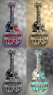 Road And Street Signs - American Guitars  by Rob Hans