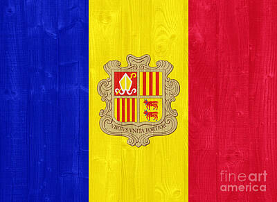 Vermeer Royalty Free Images - Andorra flag Royalty-Free Image by Luis Alvarenga