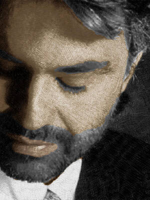 Celebrities Paintings - Andrea Bocelli And Vertical by Tony Rubino