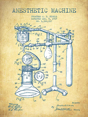 Bath Time - Anesthetic Machine patent from 1919 -Vintage Paper by Aged Pixel