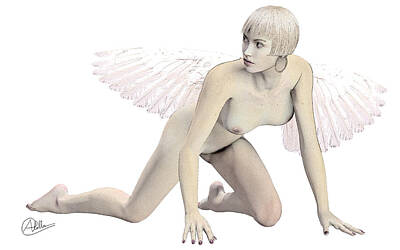 Nudes Digital Art - Angelita by Quim Abella