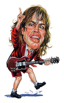 Music Royalty-Free and Rights-Managed Images - Angus Young by Art  