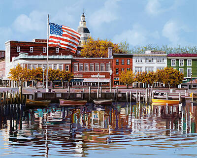 Watercolor Dogs - Annapolis MD by Guido Borelli