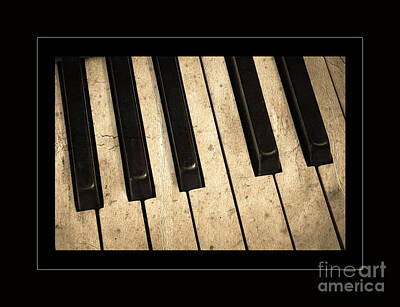 Jazz Photos - Antique Piano Keyboard Detail by Lone Palm Studio