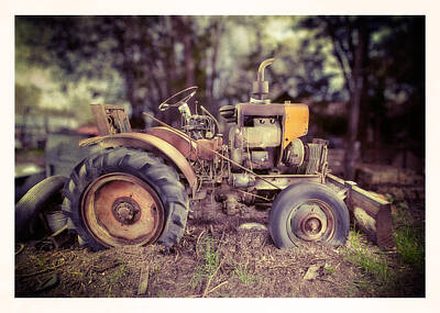 Sultry Plants Rights Managed Images - Antique Tractor Home Built Royalty-Free Image by Yo Pedro