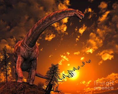 World War 2 Propaganda Posters - Argentinosaurus, A Titanosaur Sauropod by Philip Brownlow