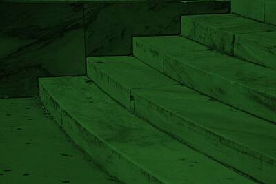 Lets Be Frank - Art Deco Steps Olive Green by Rob Hans