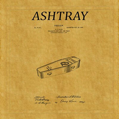 Grateful Dead Royalty Free Images - Ashtray Patent 1 Royalty-Free Image by Andrew Fare